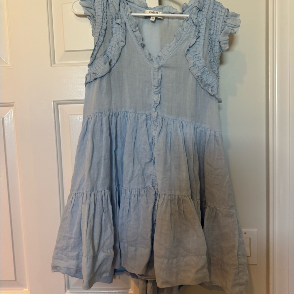 Light Blue Ruffled women’s  Dress
